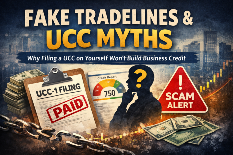 Fake Tradelines & UCC Myths: Why Filing a UCC on Yourself Won’t Build Business Credit